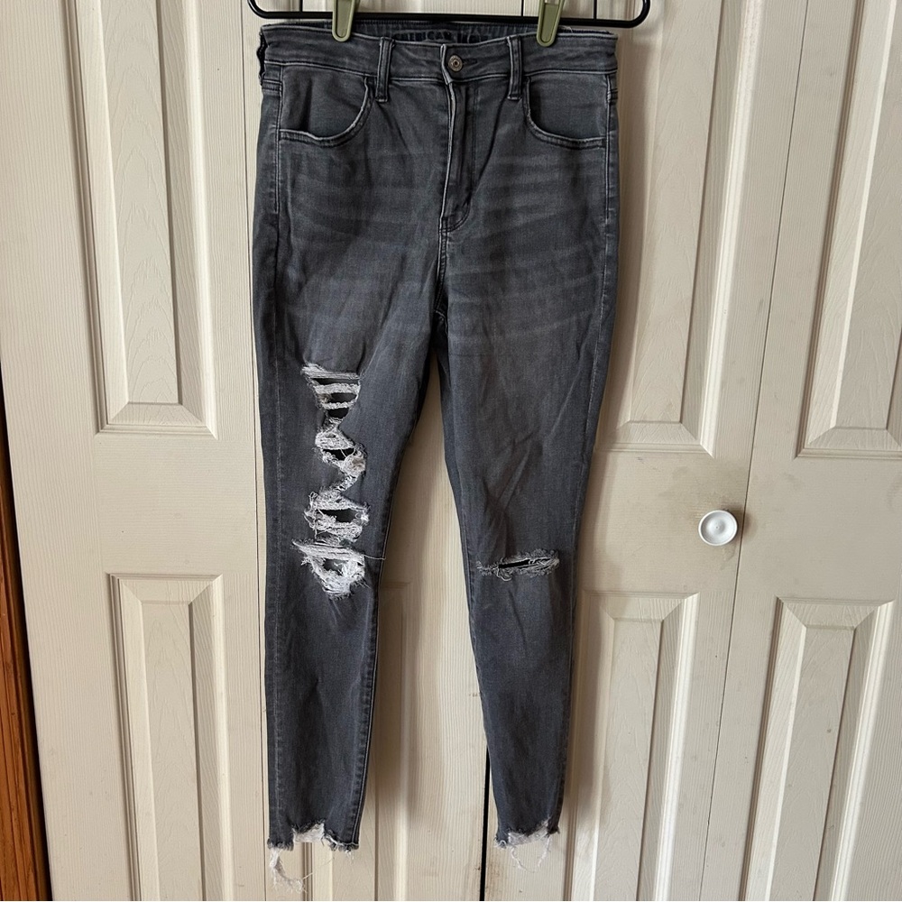 American eagle distressed gray jeans - Picture 1 of 7